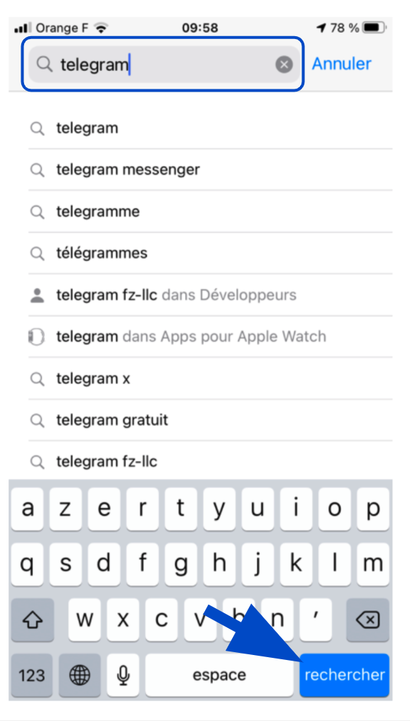 Rechercher une application