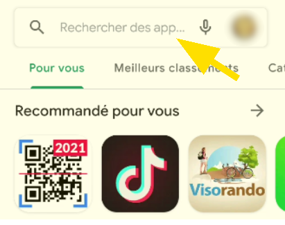 Rechercher une application dans le store