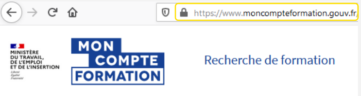 Page d'accueil du site de votre compte CPF