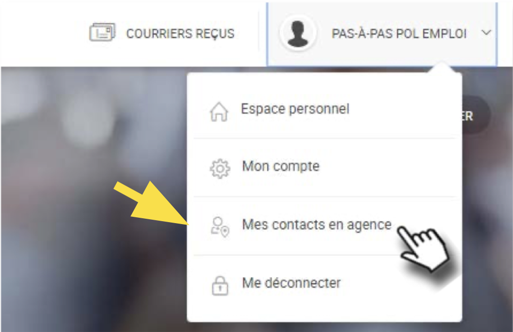 Accéder au menu pour contacter votre conseiller