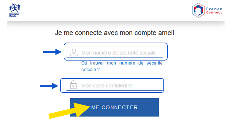 Formulaire pour se connecter à FranceConnect