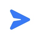 Bouton symbolisant un avion en papier bleu pour envoyer la photo ou la vidéo dans la fenêtre de conversation