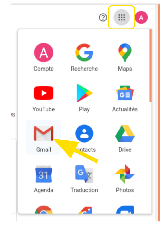 Se connecter à son compte Gmail depuis le menu du compte