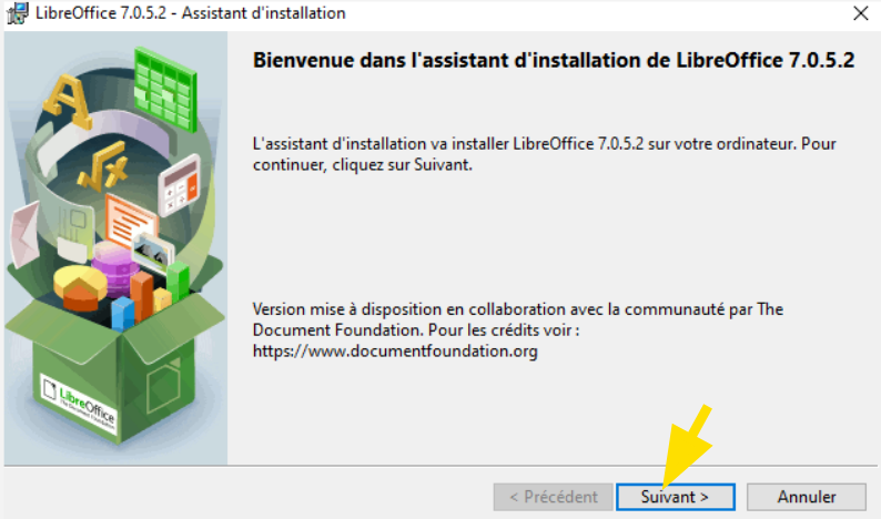 Processus d'installation de LibreOffice