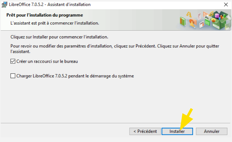 Procéder à l'installation de LibreOffice