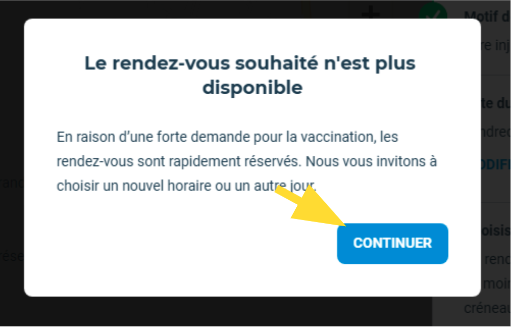 Choisir un autre centre de vaccination