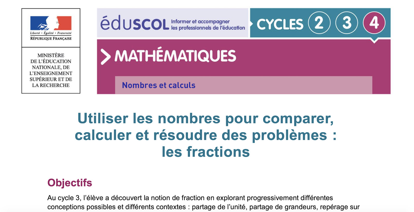 Extrait du pdf sur les fractions