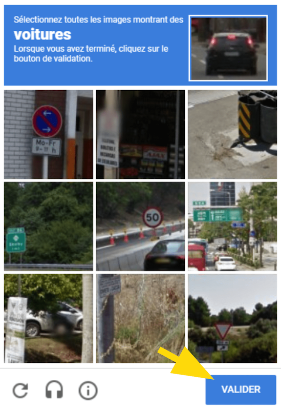 Image Captcha et bouton pour la valider