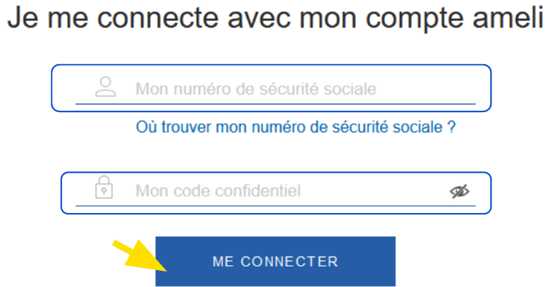 Bouton pour se Connecter à FranceConnect avec le compte ameli