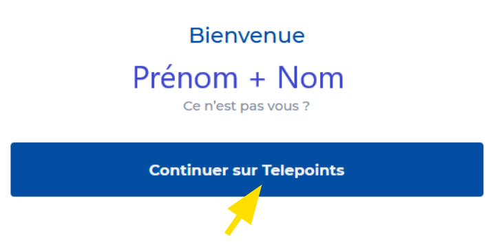 Bouton pour continuer sur Télépoints