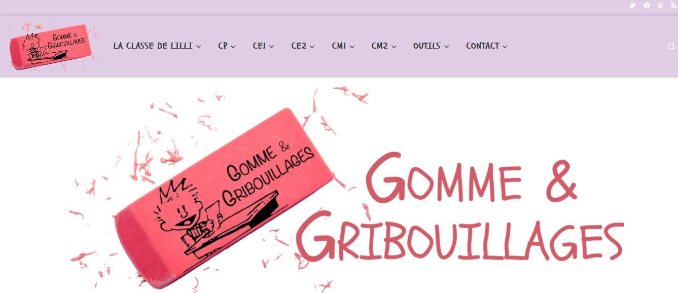 Page d'accueil du site Gomme et Gribouillages