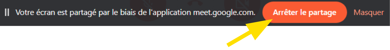 Arrêter de partager son écran sur Google Meets