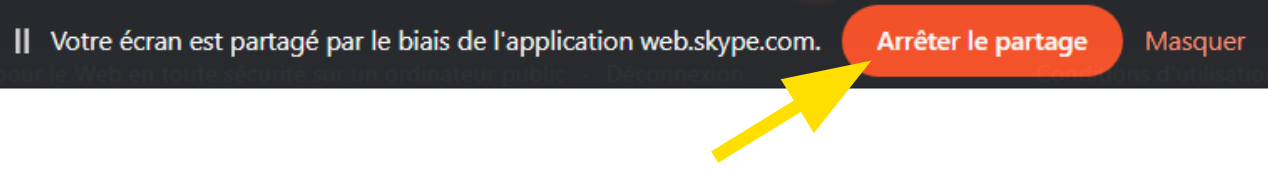 Arrêter de partager son écran sous Skype