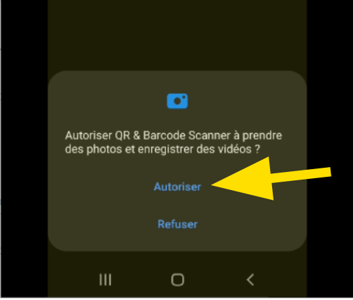 Autoriser l'application à accéder à vos média