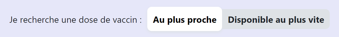 Choix du mode de tri des rendez-vous de vaccination