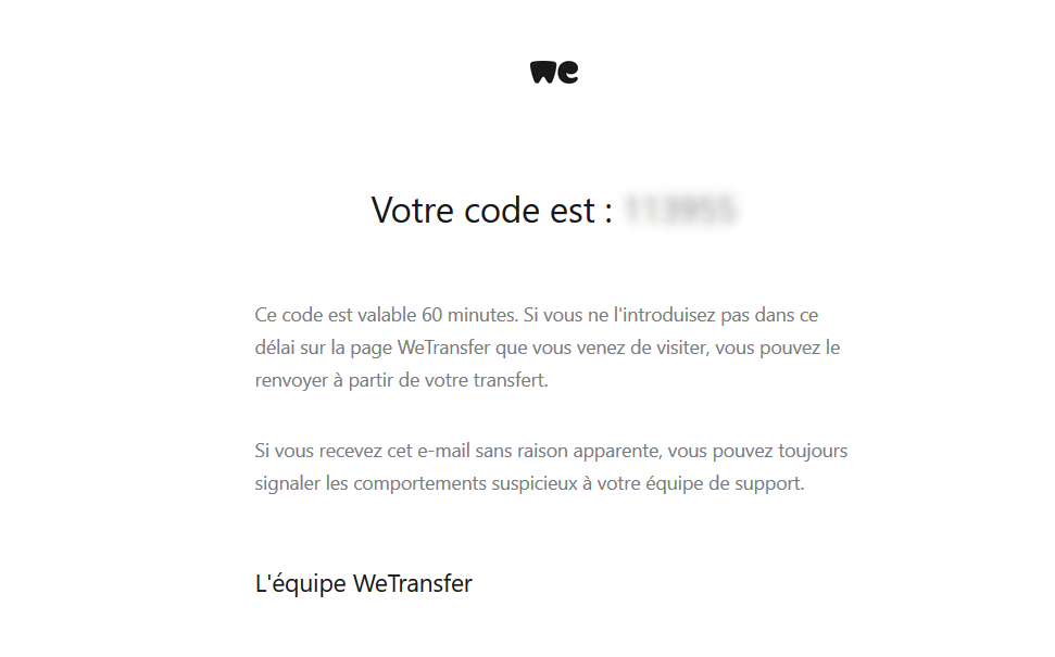 Code de vérification 