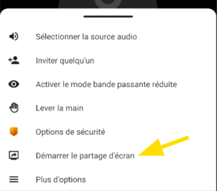 Lancer le partage d'écran sur Jitsi