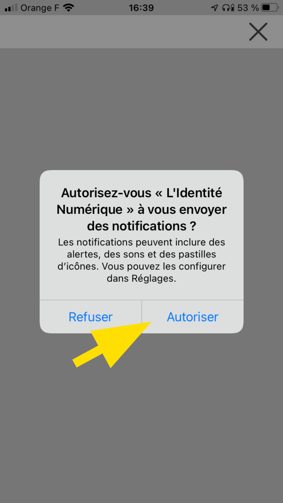 Activation des notifications de l'application Identité Numérique La Poste