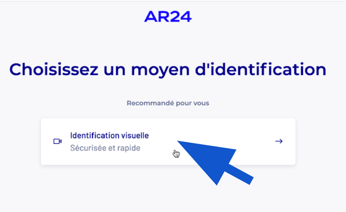 Choix du moyen d'identification en ligne