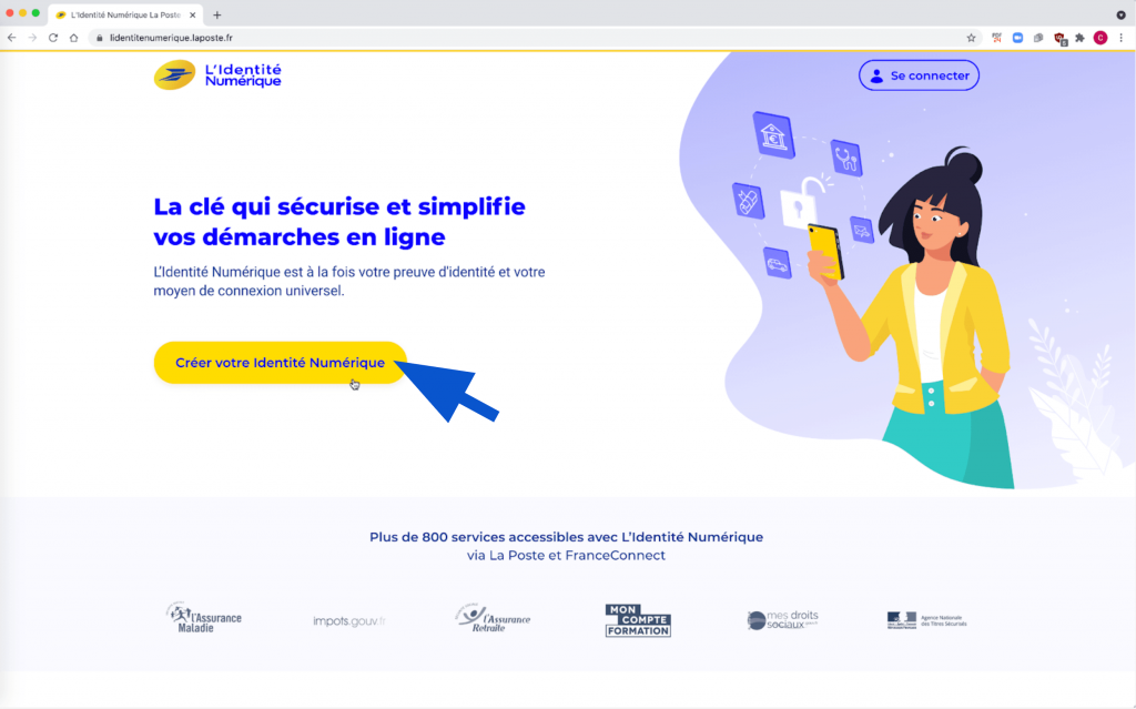 Page pour créer son identité numérique La Poste