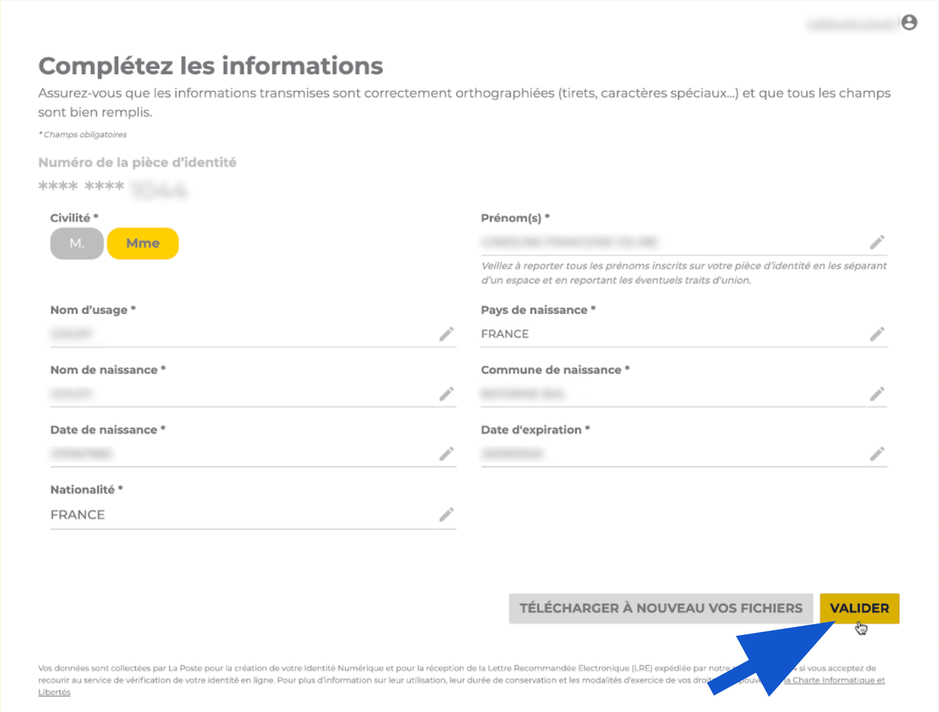 Vérification de ses informations pour créer son identité numérique La Poste