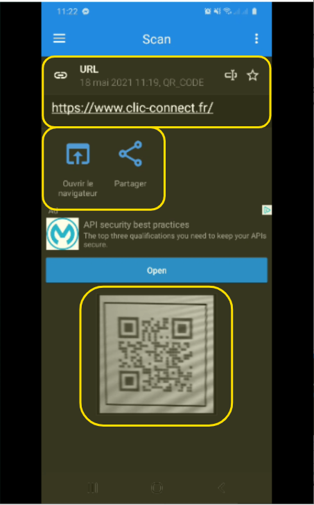 Informations liées au QR Code