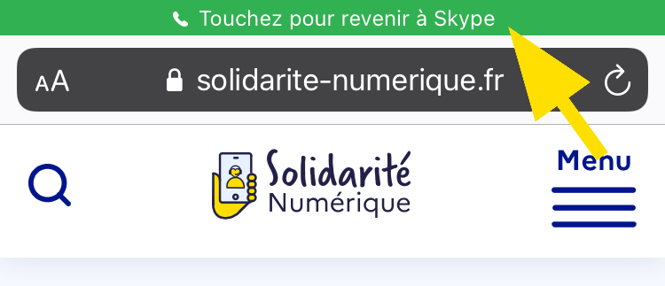 Revenir sur l'application Skype