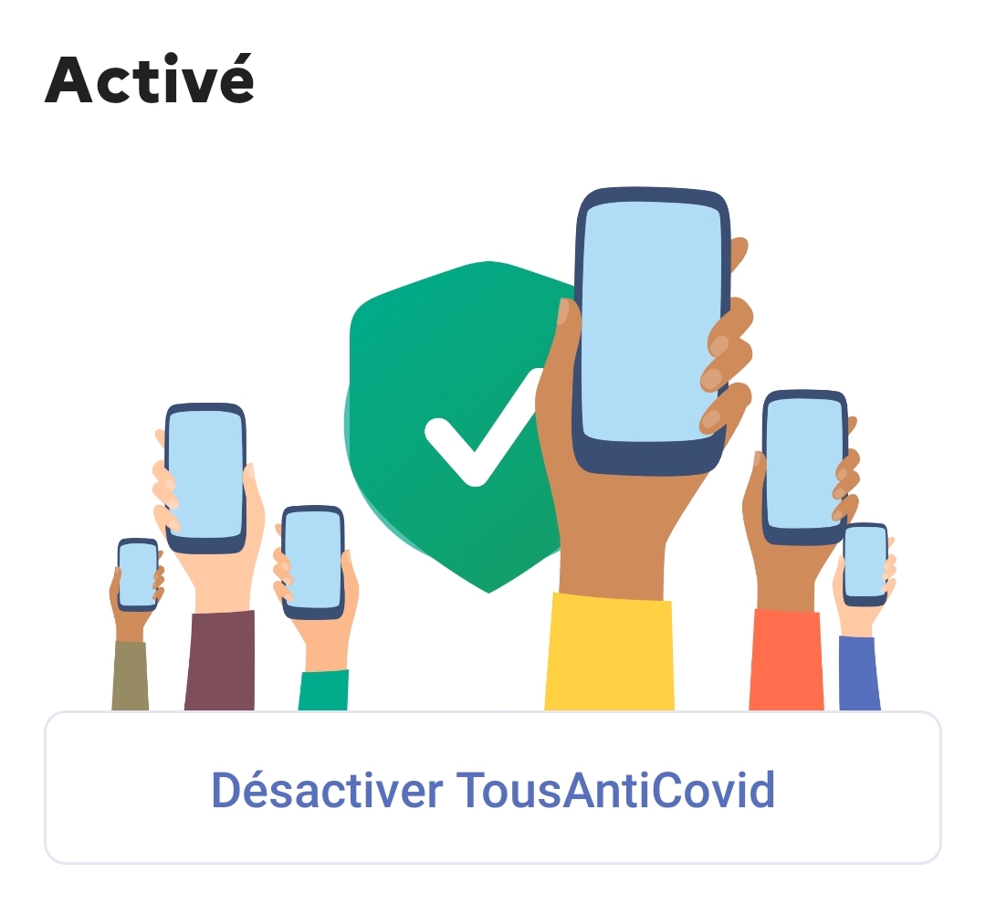 Application TousAntiCovid activée