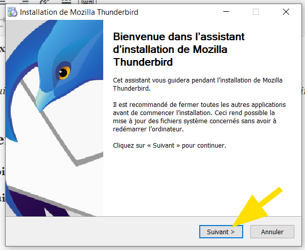 Procéder à l'installation de Thunderbird