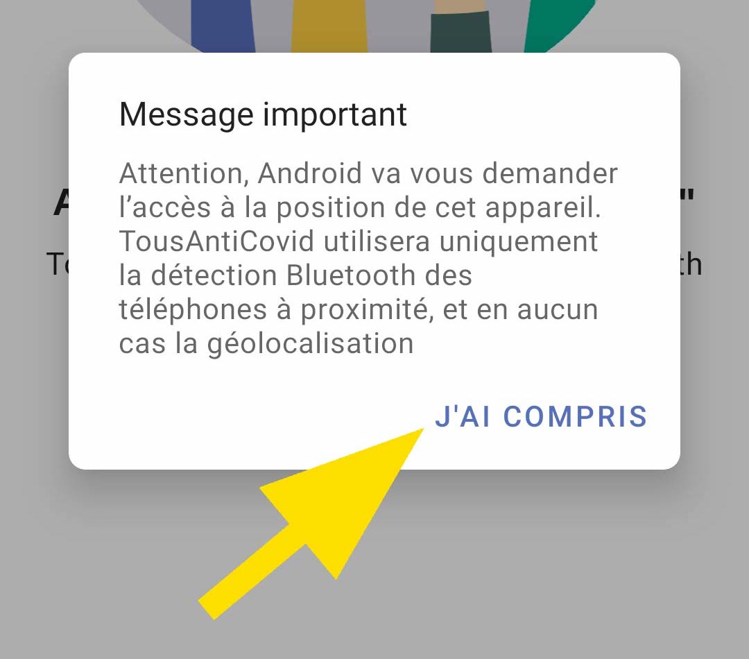  bouton 2 autoriser les contacts bluetooth TousAntiCovid