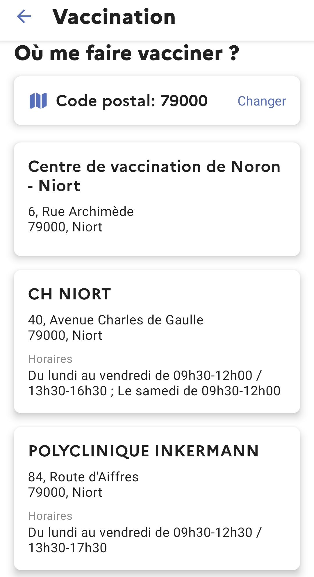 Liste des centres de vaccination proches TousAntiCovid