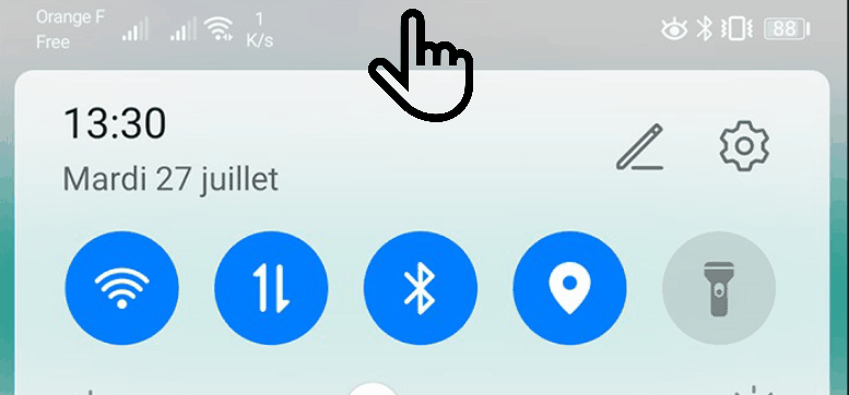 Ouvrir la barre des notifications sur Android