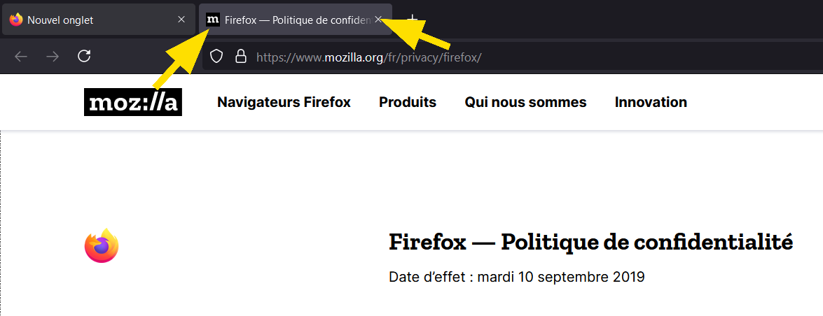 Politique de confidentialité Firefox