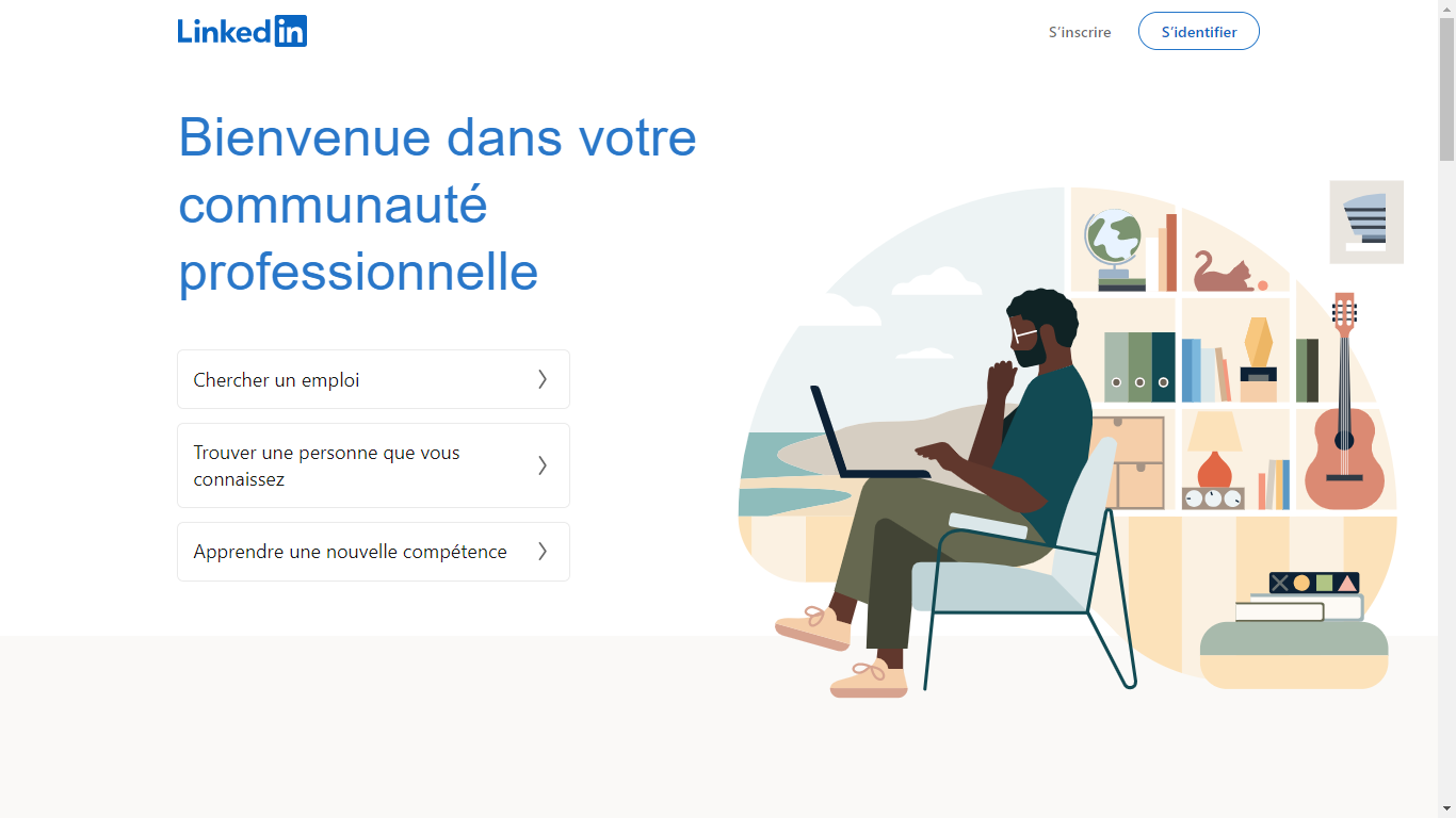 Page d'accueil LinkedIn